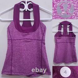 9 Lululemon Tank Tops Size 4 XS Built in Bra Purple Pink Gray Bundle Set