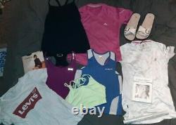 Bundle Of Womens Sports Clothes, summer wear, Adidas, levi's, USA pro, 11 items