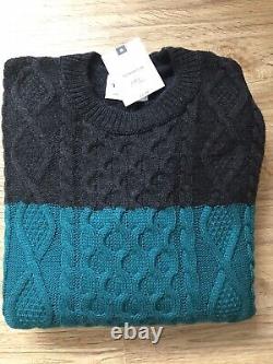 Bundle of 18 Topman Crew Neck Acrylic Charcoal Teal Navy Cable Knit Jumper XS