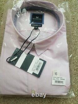 Crew Clothing Classic Striped Shirt Pink Ladies, UK 16 bundle X10 RRP £490 Bnwt