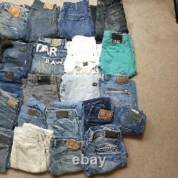 DIESEL G-STAR 33x Jeans Mens Womens Designer Branded Clothing Bundle Joblot