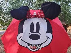 Disney Mickey & Minnie Mouse Beach Umbrella Set Bundle RARE SUMMER SHADE