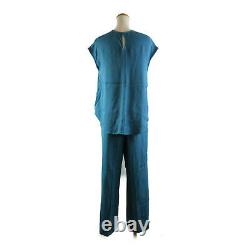 HERMES matching clothes sleeveless top #34 pants #36 Blue blue Used