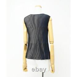 ISSEY MIYAKE Me Sleeveless Knit Top Top Women Black Bundle Old Clothes (X64)