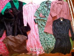 Job Lot Bundle 8 Ladies Original Vintage Clothes, 60s 70s 80s, Dresses, Coats etc