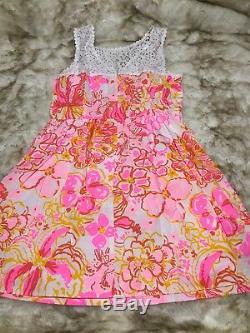Lilly Pulitzer First Impressions Sunglow Yellow Roses Lace Reagan Dress Bundle