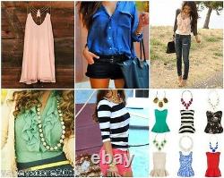 Lot 150 Pcs Wholesale Clothing Womens Tops Jeans Dresses Bottoms S M L XL
