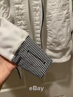 Lululemon Run Bundle Up Jacket Polar Cream Black White Micro stripe Sz 6 EUC