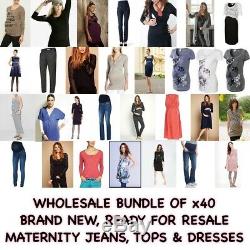 Maternity Wholesale Bundle Job Lot Brand New Bagged Tagged 40 Jeans Tops Dresses