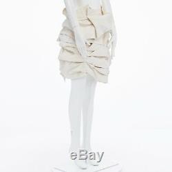 New COMME DES GARCONS Runway SS13 raw beige cotton bundled mini skirt S