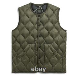 New Taion Womens Military Crew Neck Down Vest Soft Shell Dark Olive