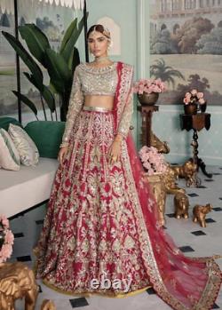 Pakistani Indian Bridal Wedding Dress Lengha Asian Walimah Clothes Modern