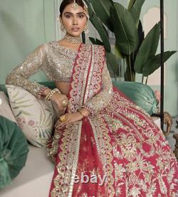 Pakistani Indian Bridal Wedding Dress Lengha Asian Walimah Clothes Modern