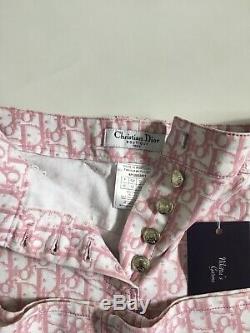 Pink Christian Dior Monogram 4 Piece Set Jacket Skirt Jeans Bag