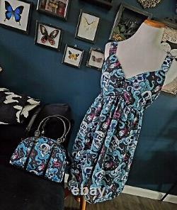 Sourpuss Clothing matching dress and handbag purse bundle rare