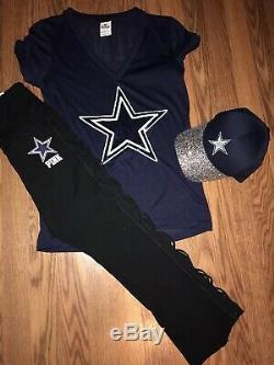 Victoria Secret Pink NFL Dallas Cowboys Bundle Lot Pants Jersey Hat
