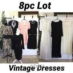 Vintage 70s / 80s Lot Of 8 Womens Clothing / Long Dresses / Mixed Sizes Bundle
