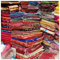 Wholesale Lot Art silk Saree Dressmaking Craft Used Bundle for Sari Fabric