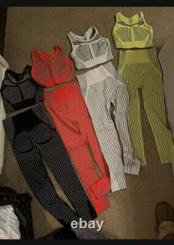 Women's Sports bra and Leggings Set Workout Clothes Lots Bundle 4 Sets